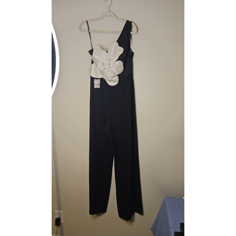 Zac Posen One-Shoulder Floral Motif Jumpsuit - Picture 2 of 5